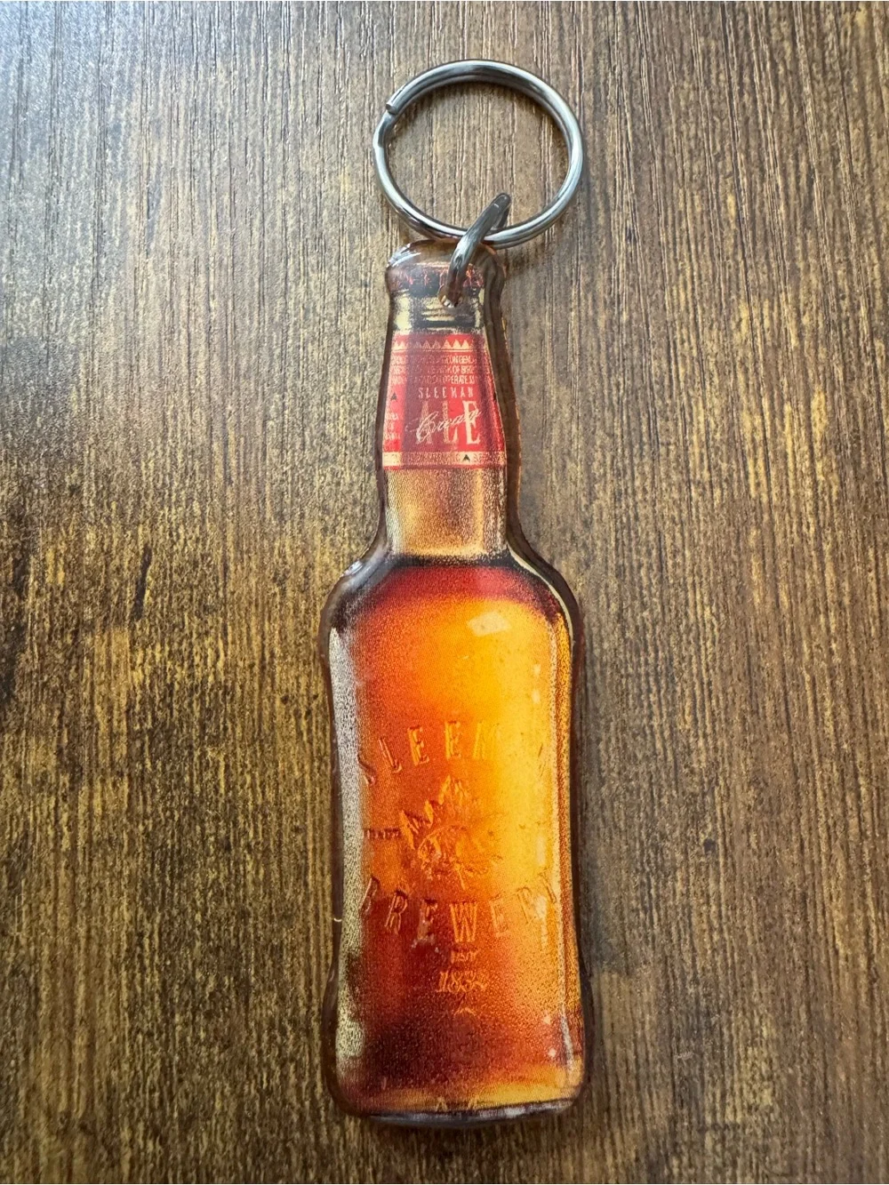 Vintage Sleeman Brewery Beer Bottle Advertising Acrylic Keychain‎ Breweriana
